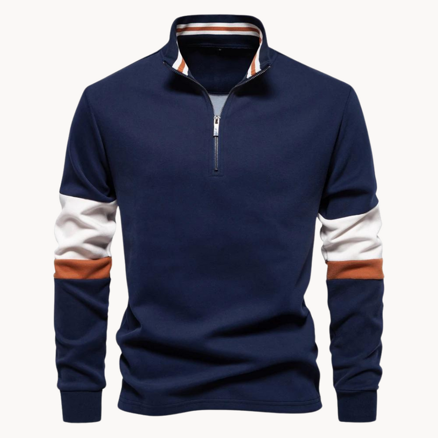 Men's Striped Quarter-Zip Jumper | Sultan
