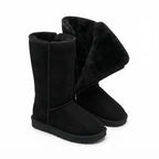 Women's Fleece-Lined Knee High Winter Boots, Suede Effect — view 2