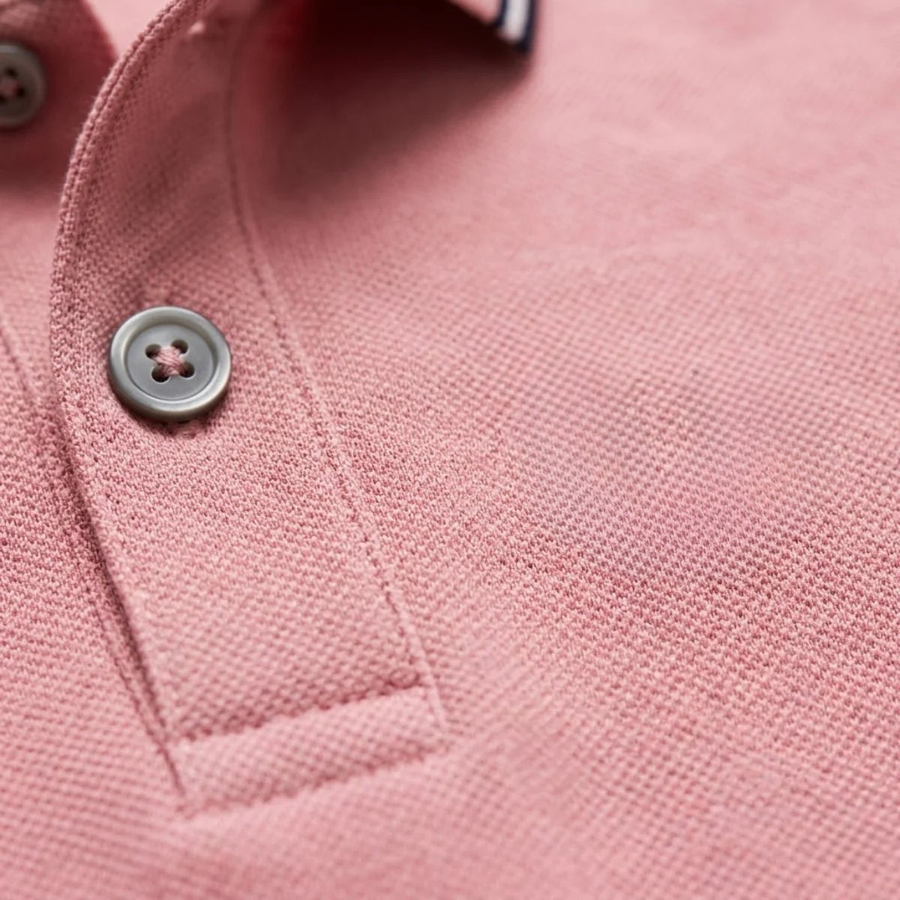 Men's cotton piqué polo shirt with contrast tipping