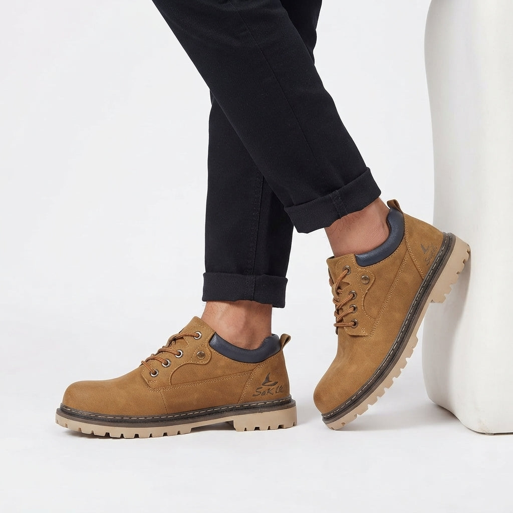 Men's Leather Combat Boots with D-Ring Eyelets — view 3