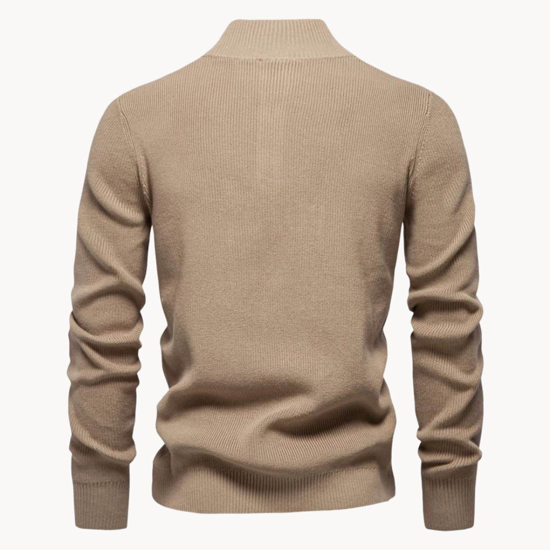 Men's Button Mock Neck Jumper | Livio
