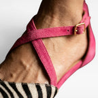 Women's Zebra Print Ballet Flats with Ankle Straps — view 4