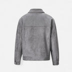 Men's relaxed fit suede-look jacket