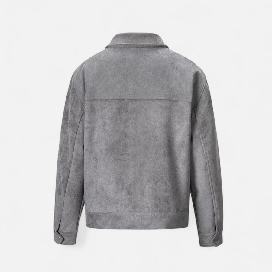Men's relaxed fit suede-look jacket