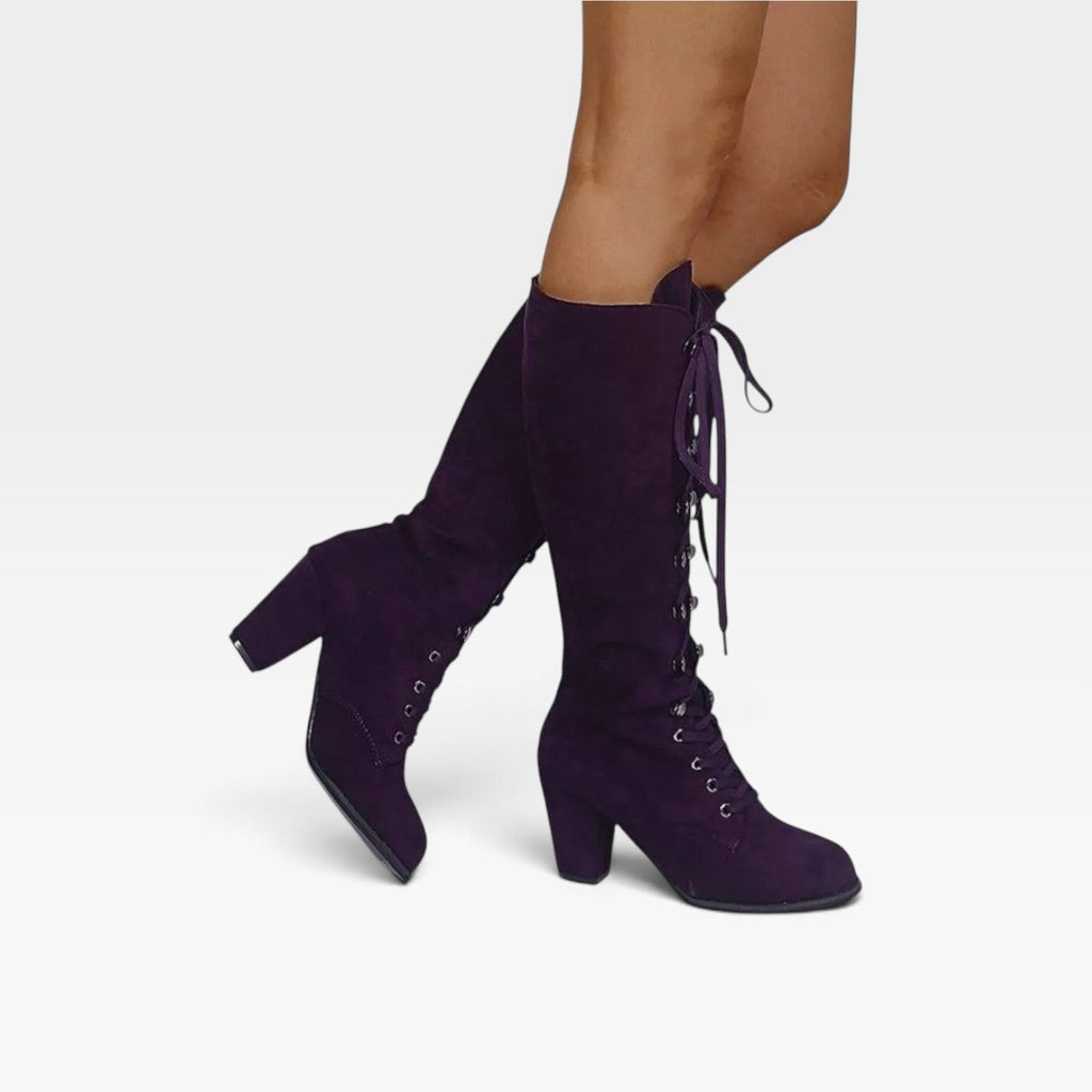 Women's Lace-Up Ankle Boots with Square Heel — view 12