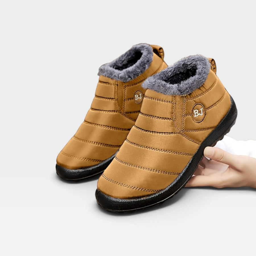 Women's Waterproof Quilted Ankle Boots with Fur Lining — view 6