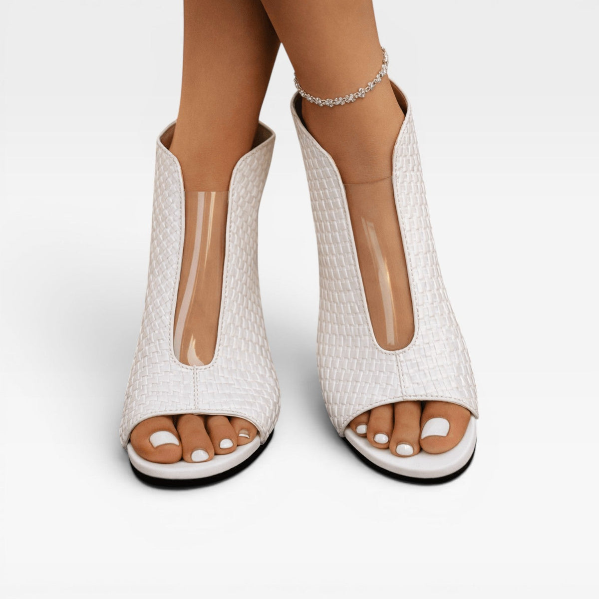 Women's Woven Sculpted Heel Court Shoes — view 6