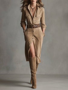 Sofia | Elegant Suede Dress