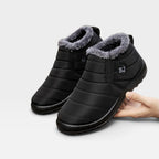Women's Waterproof Quilted Ankle Boots with Fur Lining — view 9