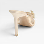 Women's Crystal Flower Stiletto Mule Sandals — view 4