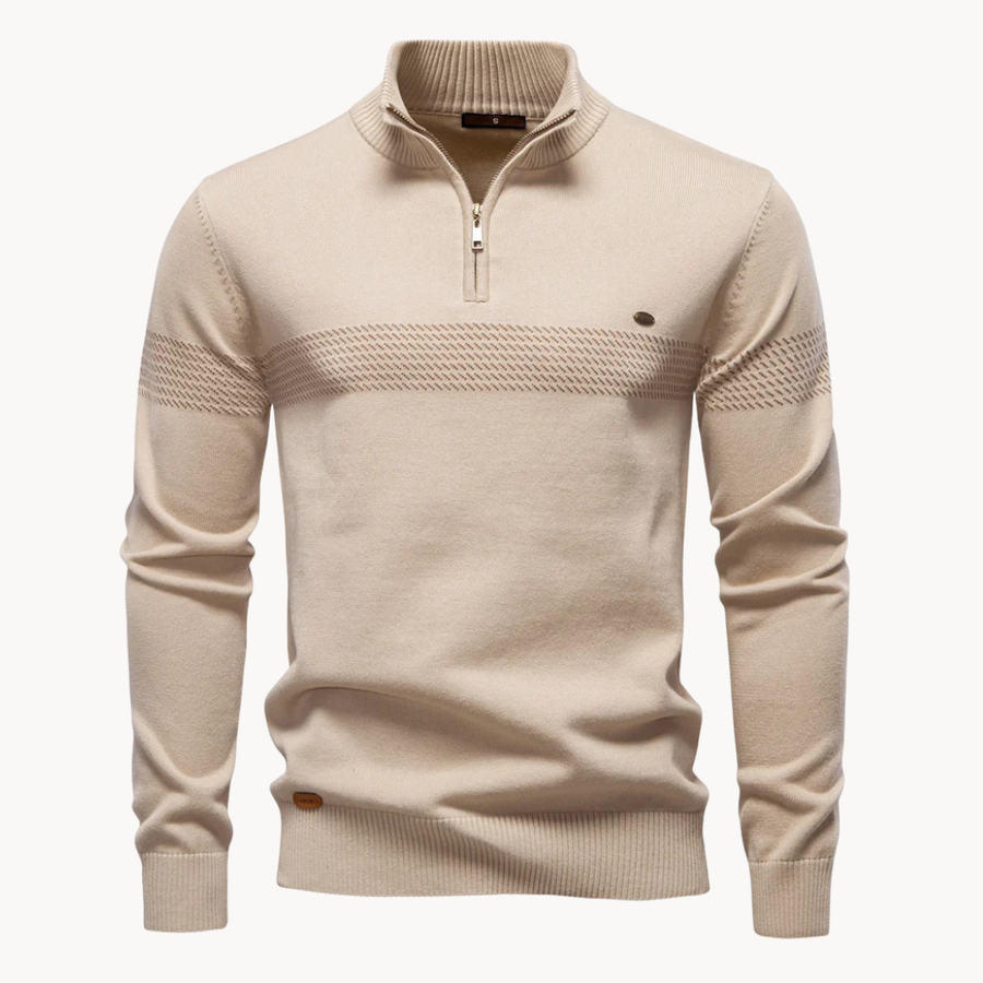 Men's Striped Quarter-Zip Jumper | Durham