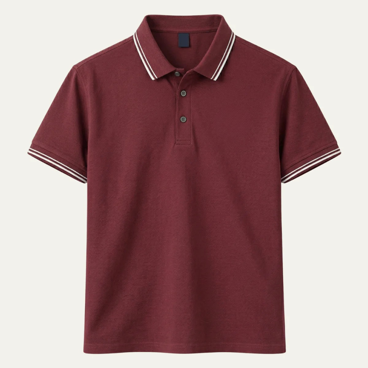 Men's cotton piqué polo shirt with contrast tipping