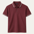 Men's cotton piqué polo shirt with contrast tipping
