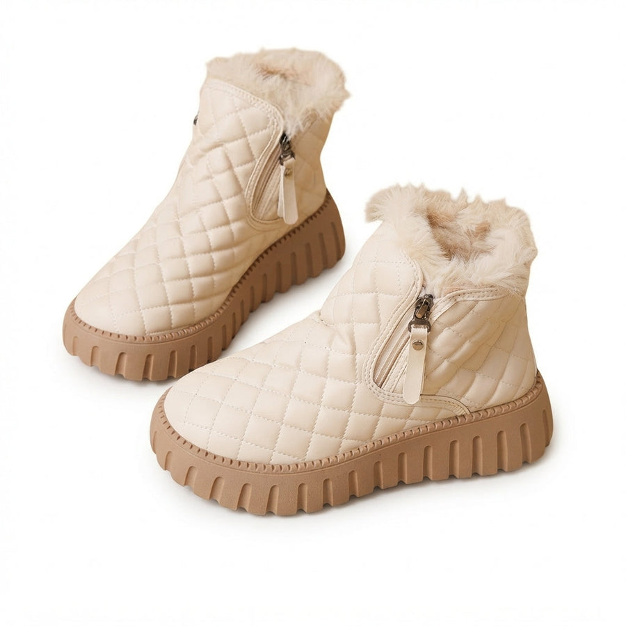 Women's Quilted Faux Fur-Lined Winter Ankle Boots — view 4