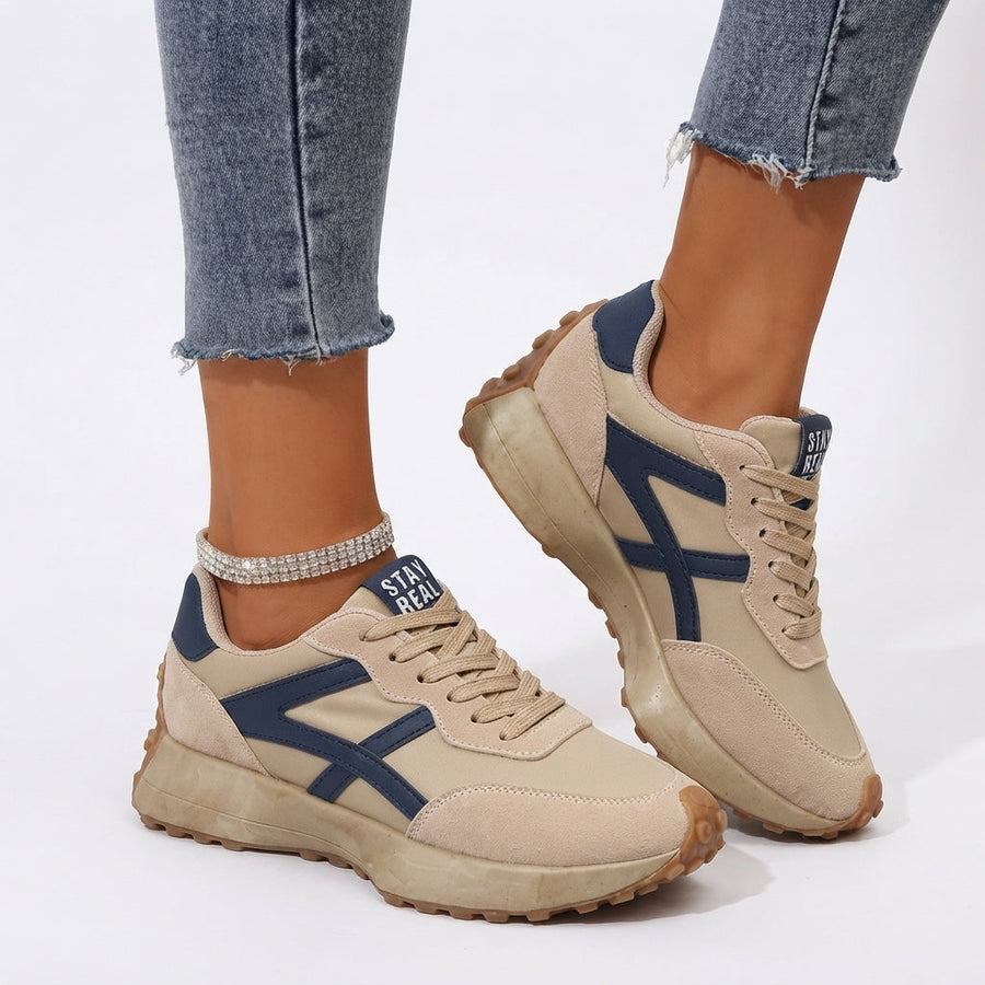 Baskets rétro orthopédiques à lacets pour femme, semelle antidérapante