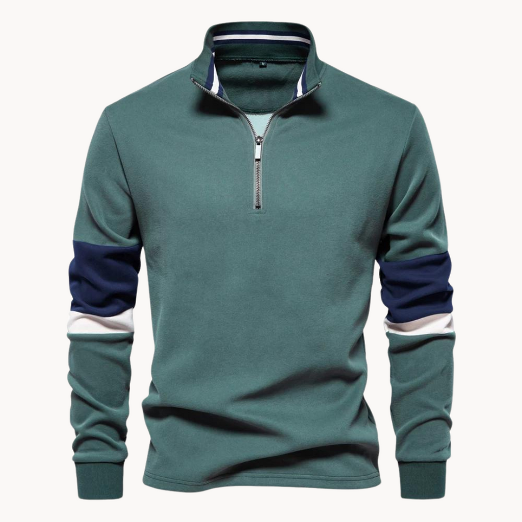 Men's Striped Quarter-Zip Jumper | Sultan