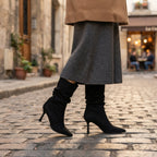 Women's Pointed Toe Stiletto Heeled Slouch Boots