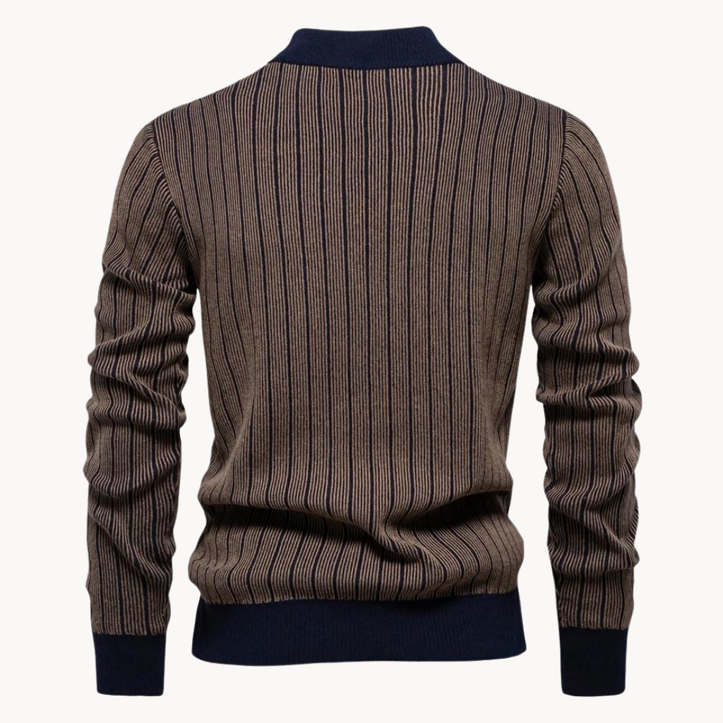 Men's Striped Cotton Jumper | Navigator