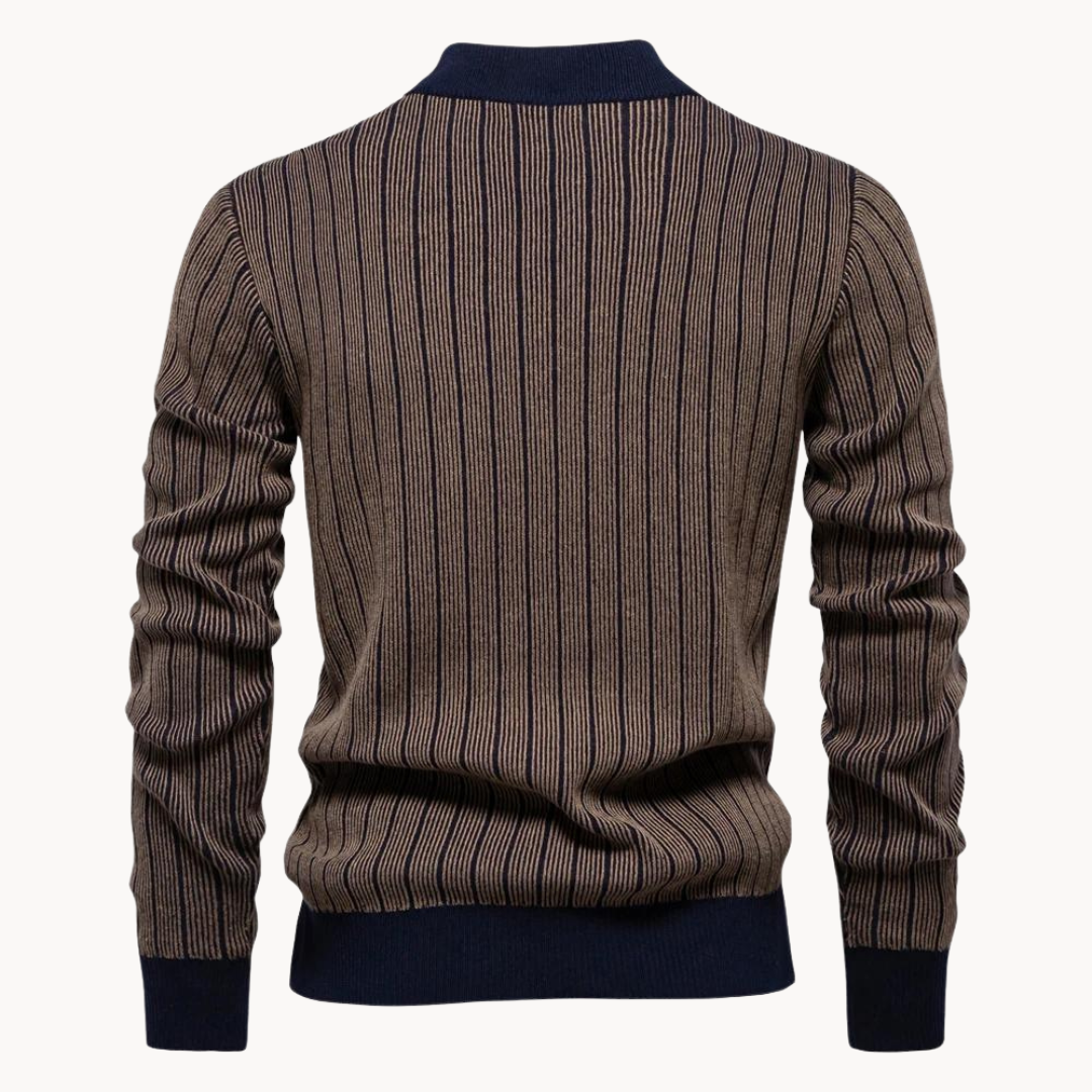 Men's Striped Cotton Jumper | Navigator