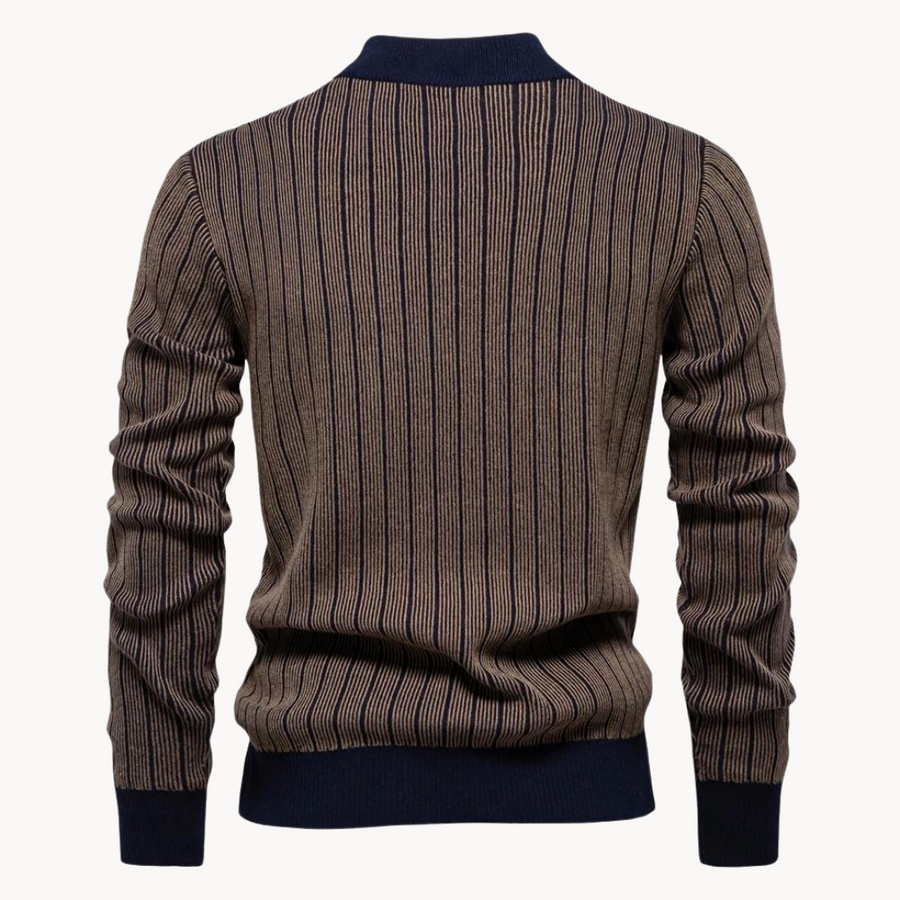 Men's Striped Cotton Jumper | Navigator