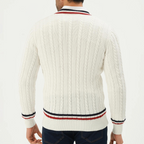 Men's Cable Knit V-Neck Jumper | Sienna