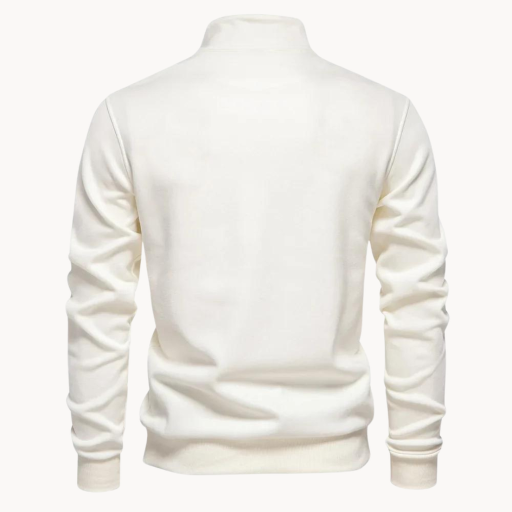 Men's Zip-Up Mock Neck Jumper | Lamberto