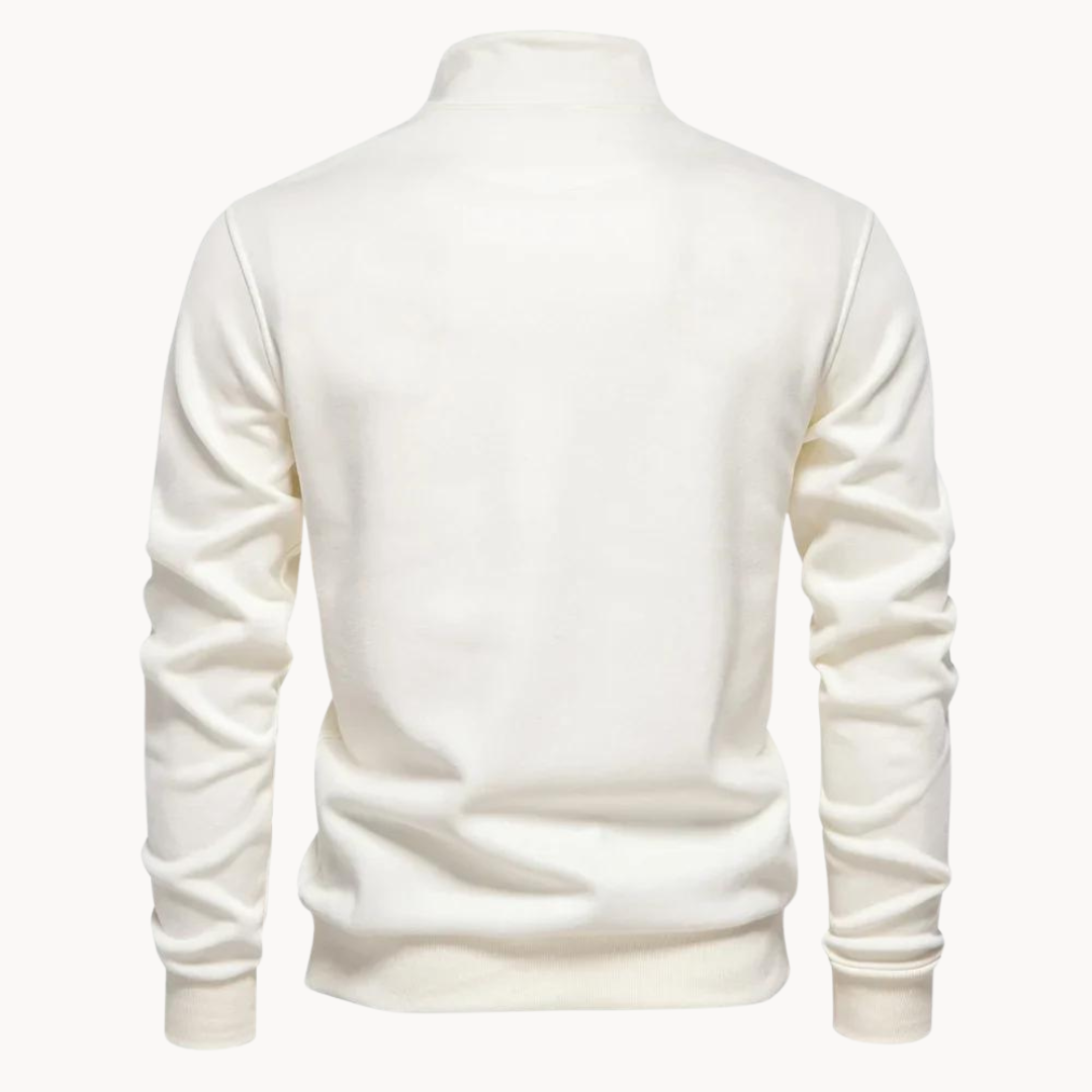 Men's Zip-Up Mock Neck Jumper | Lamberto