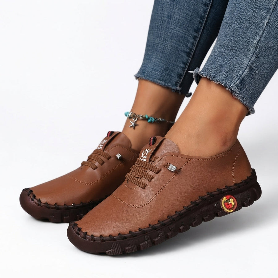 Chaussures Derby orthopédiques à lacets pour femme avec semelle rembourrée