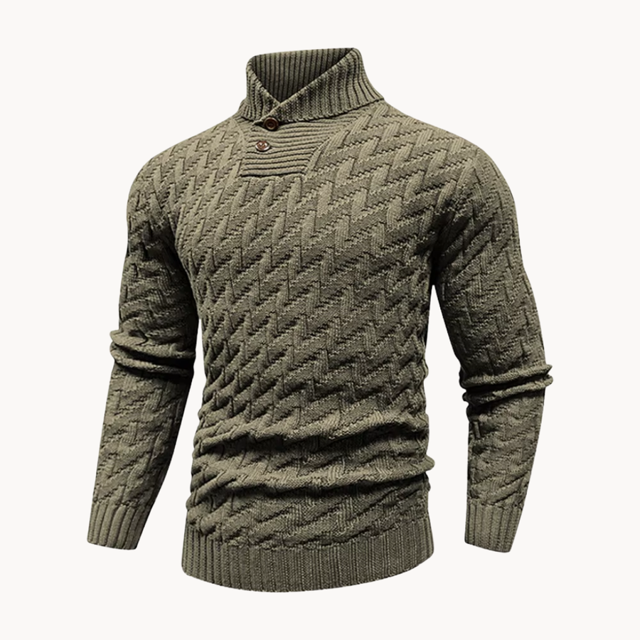 Men's Basketweave Knit Shawl Collar Jumper | Holden
