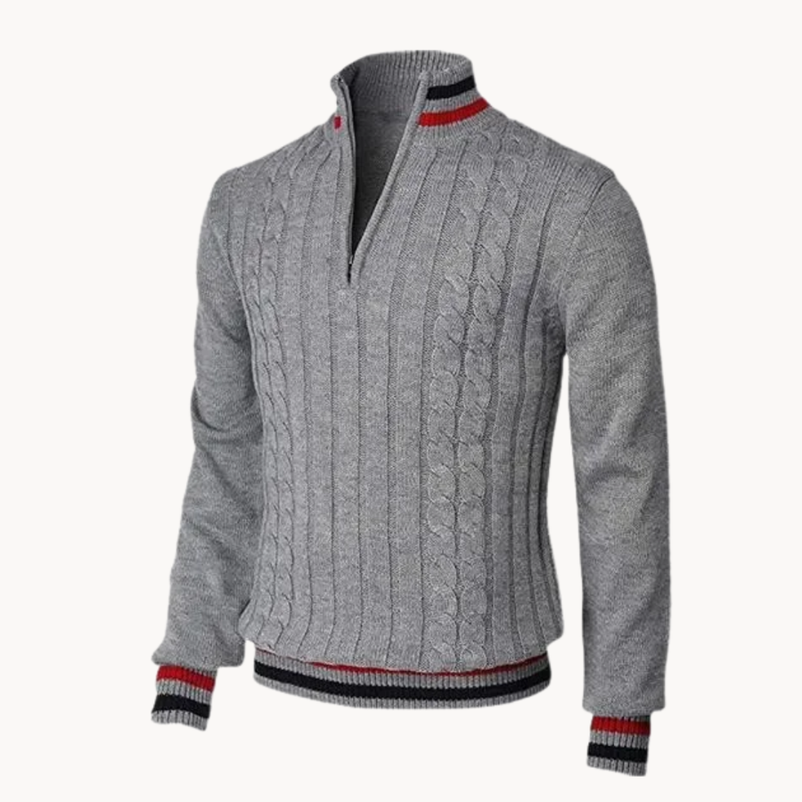 Men's Cable Knit Quarter-Zip Jumper | Carlisle