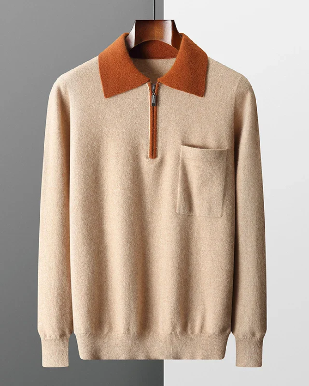 Men's Cashmere Zip Polo Shirt – Castelle