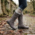Women's Fur-Lined Knee High Boots with Side Zip