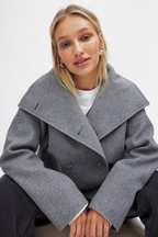 Manteau boxy à col montant croisé pour femme | Salcombe