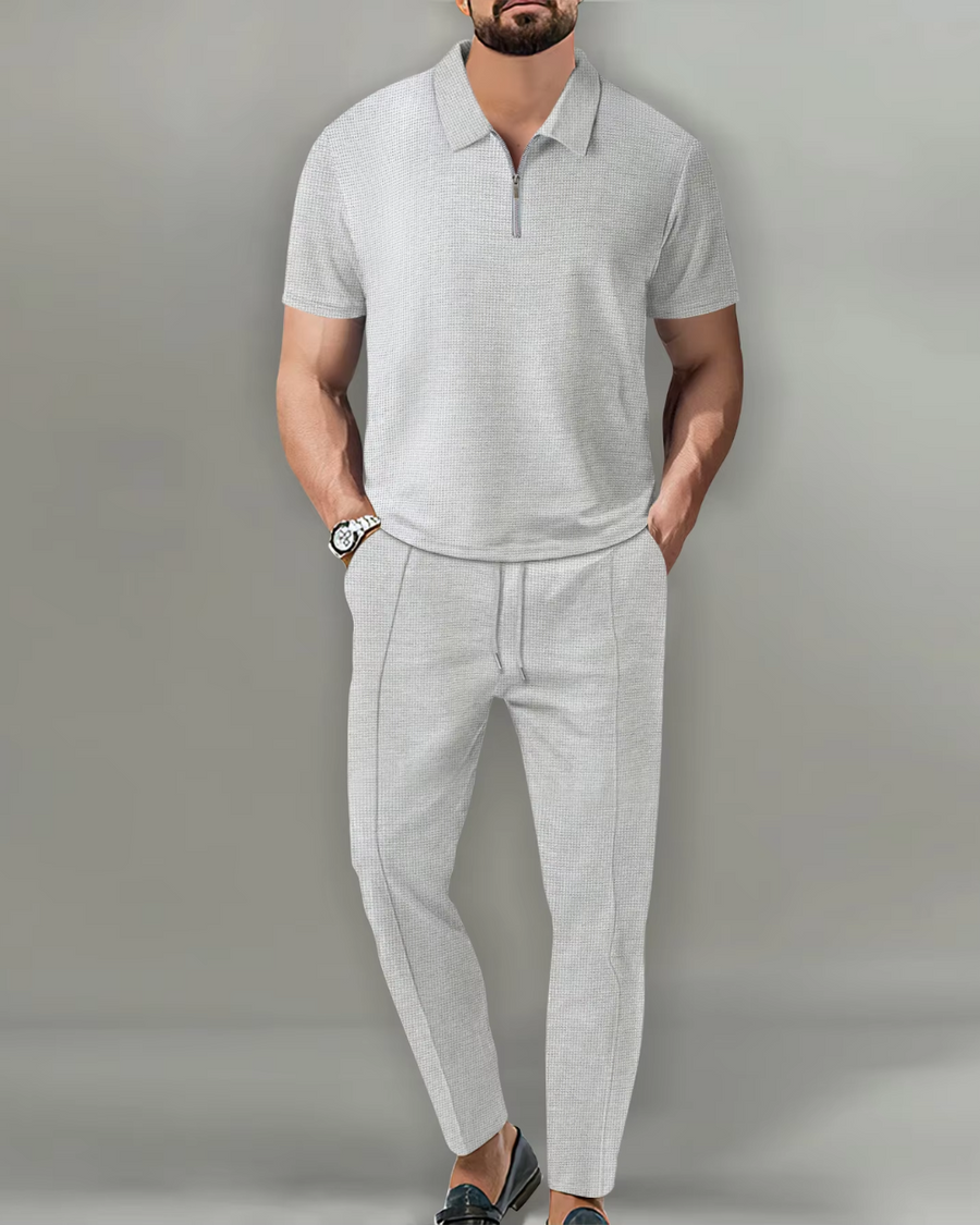 Men's Zip Polo Two-Piece Set – Zante