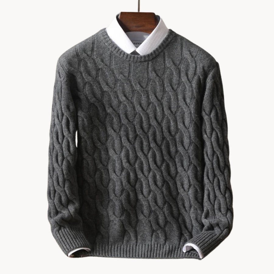Men's Honeycomb Stitch Wool Jumper | Thaddeus