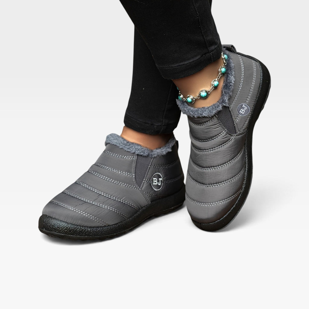 Women's Waterproof Quilted Ankle Boots with Fur Lining — view 2