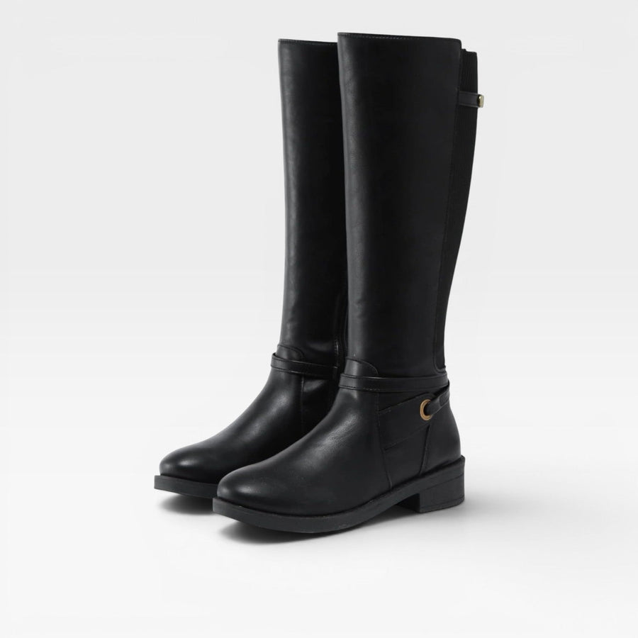 Women's Knee-High Boots with Elastic Panels — view 2