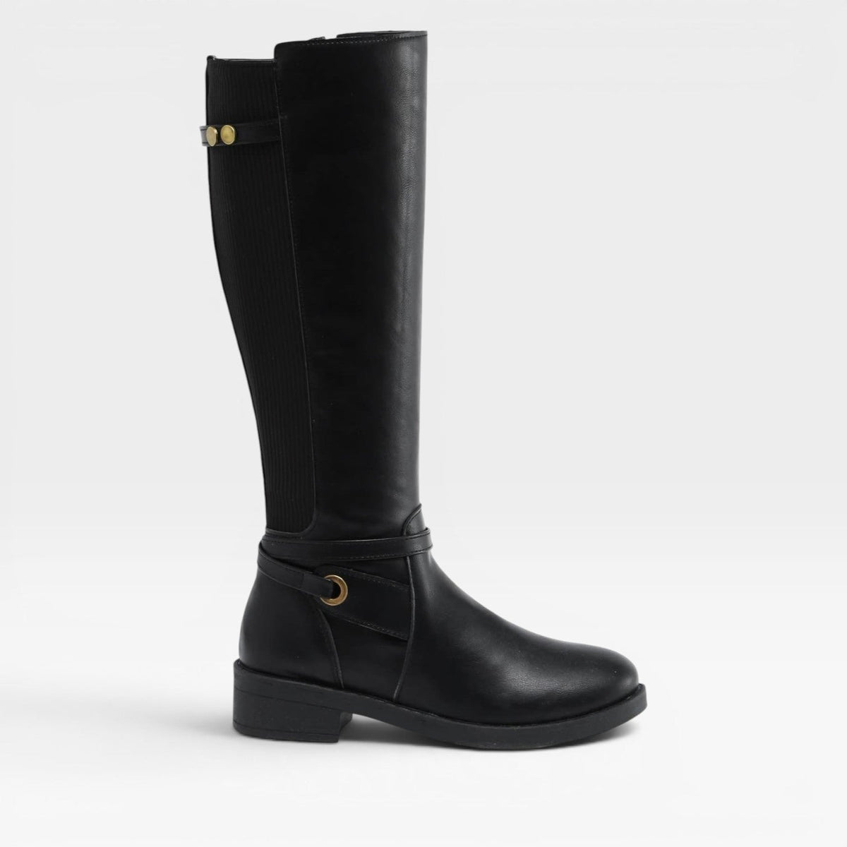 Women's Knee-High Boots with Elastic Panels