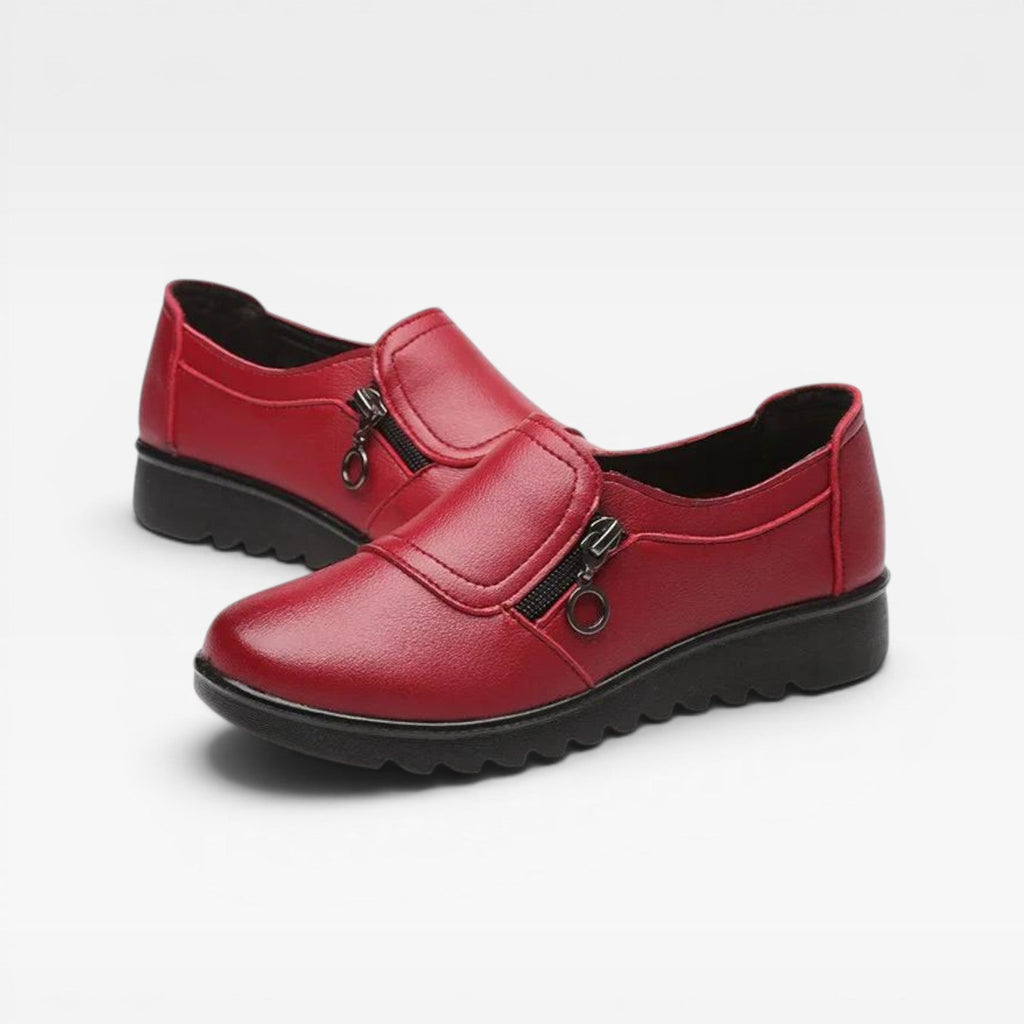 Women's Leather Moccasins with Zip Detail — view 9
