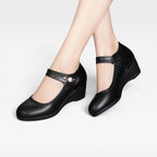 Women's Leather Mary Jane Mid Heel Shoes — view 7