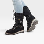Women's Lace-Up Winter Boots with Knitted Cuff — view 2