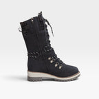 Women's Lace-Up Winter Boots with Knitted Cuff — view 3