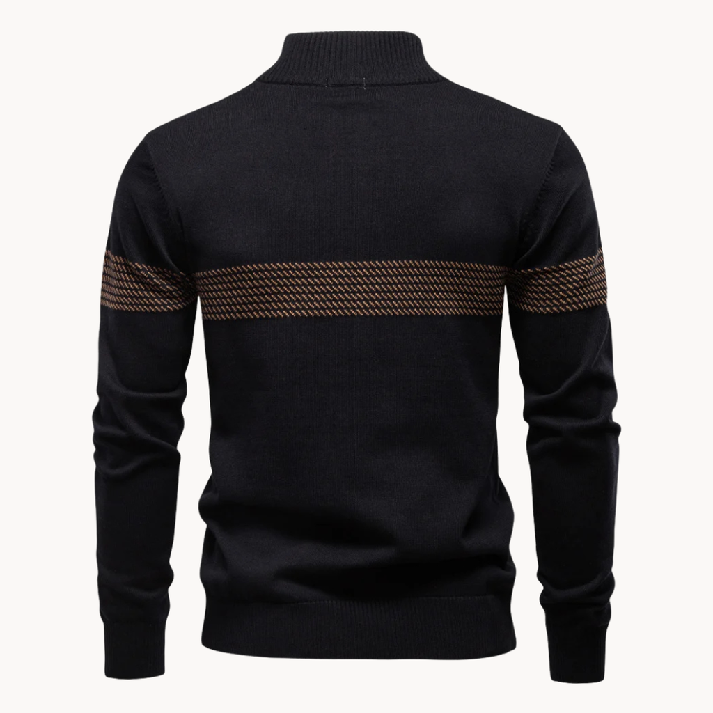 Men's Striped Quarter-Zip Jumper | Durham