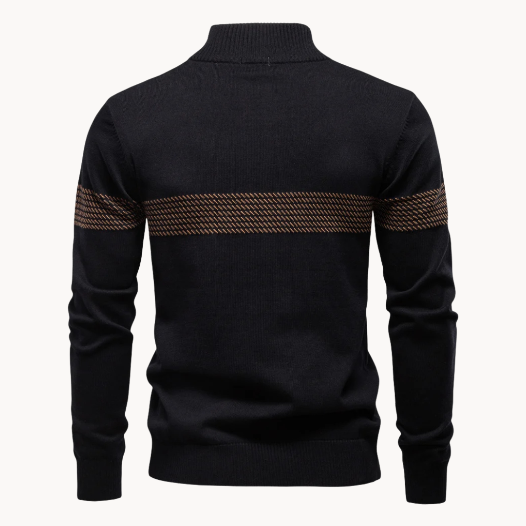 Men's Striped Quarter-Zip Jumper | Durham