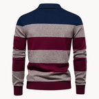 Men's Striped Knit Polo Jumper | Bellino