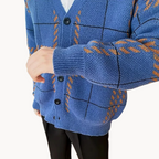 Men's Block Pattern Knit Cardigan | Percival