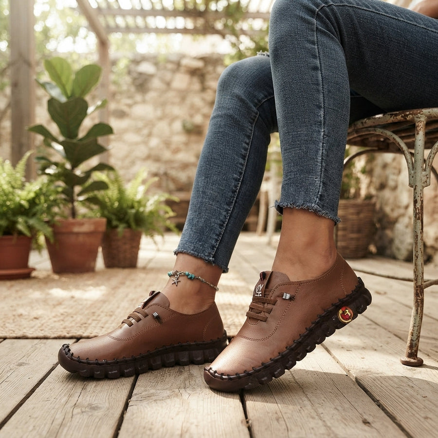 Chaussures Derby orthopédiques à lacets pour femme avec semelle rembourrée