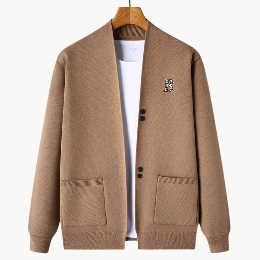 Men's Ribbed Knit Cardigan | Anselm
