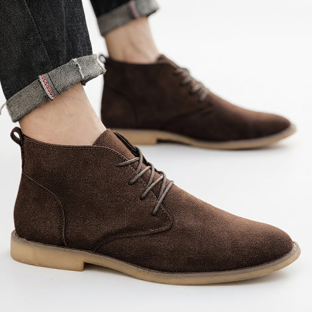 Men's Suede Chukka Boots with Lightweight Rubber Sole — view 2