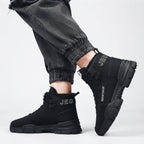 Men's Fur-Lined Lace-Up Combat Boots, Chunky Sole — view 5
